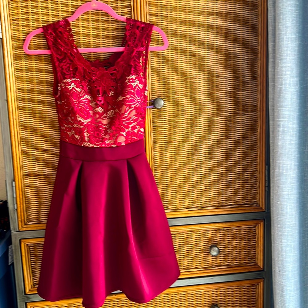 Prom Dress Burgundy lace top